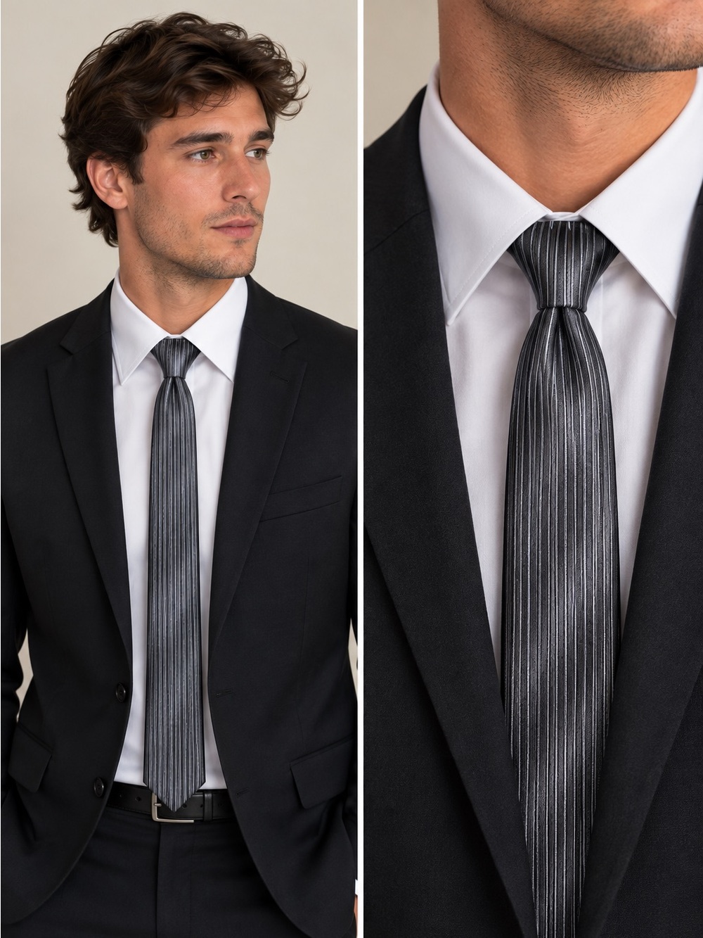 NWOT Twilight Signature Shiny Grey Tie
